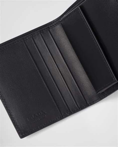 prada printed leather wallet|prada wallet outlet.